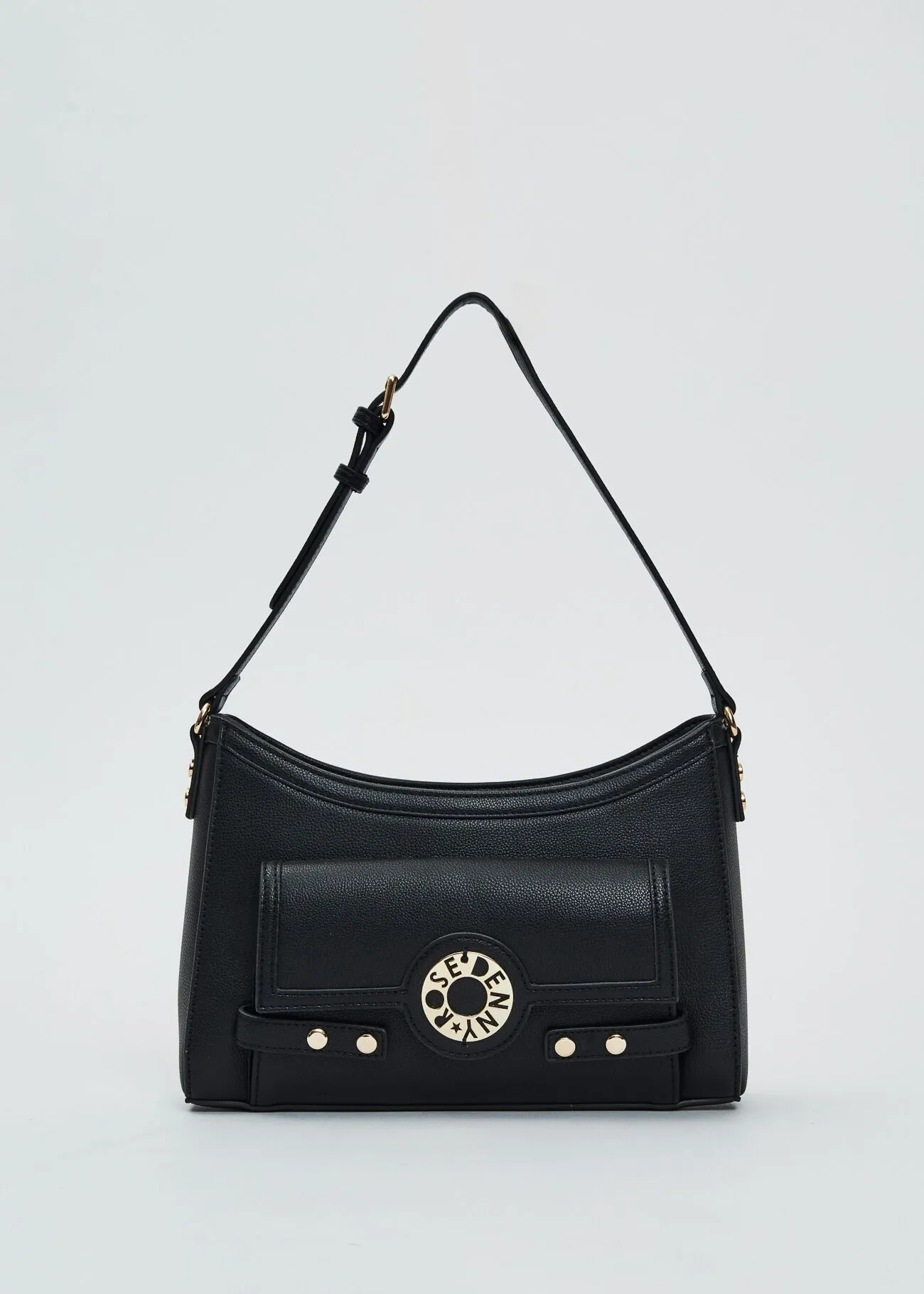 Μαύρη τσάντα ώμου με αγκράφα BY DENNY ROSE