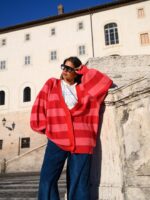 Jays Cardigan (Red & Pink Coral) BY SOBOHEMIAN