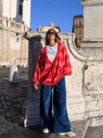 Jays Cardigan (Red & Pink Coral) BY SOBOHEMIAN