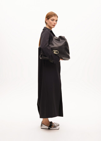 παλτό από τεχνικό ύφασμα με ζώνη BLUE NAVY BY LOLA CASADEMUNT