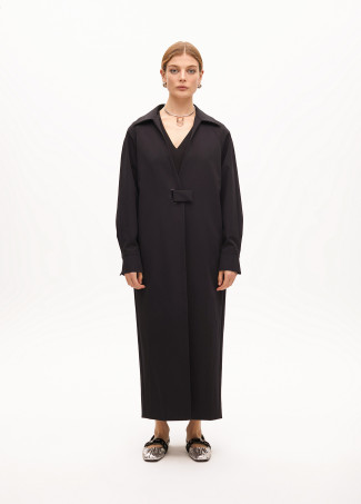 παλτό από τεχνικό ύφασμα με ζώνη BLUE NAVY BY LOLA CASADEMUNT