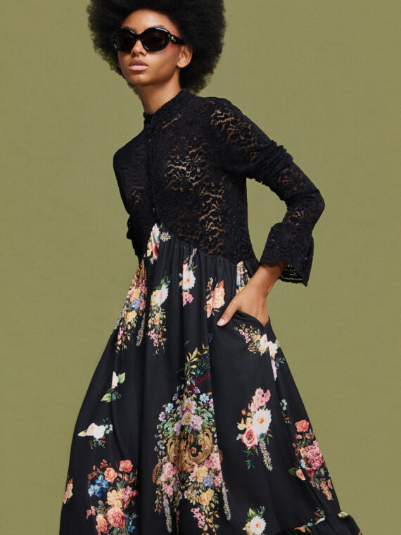 ΦΟΡΕΜΑ ΜΑΞΙ 'ELORA' ΜΕ ΔΑΝΤΕΛΑ BY MAMOUSH