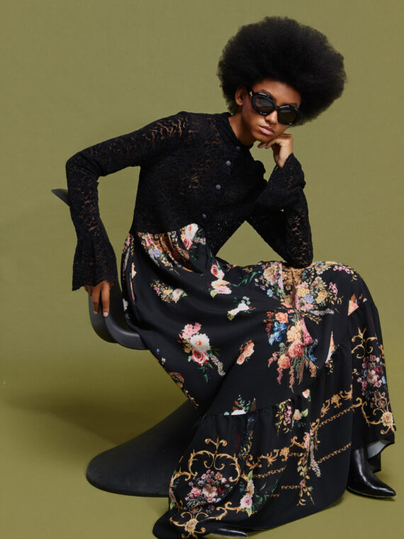 ΦΟΡΕΜΑ ΜΑΞΙ 'ELORA' ΜΕ ΔΑΝΤΕΛΑ BY MAMOUSH