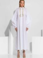 Μάξι φόρεμα-πουκάμισο από βαμβάκι με δαντέλα μπροστά BY C-THROU