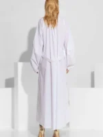 Μάξι φόρεμα-πουκάμισο από βαμβάκι με δαντέλα μπροστά BY C-THROU