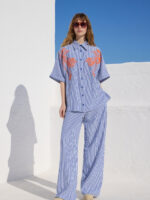 ‘MYLA’ STRIPED TROUSERS BY MAMOUSH