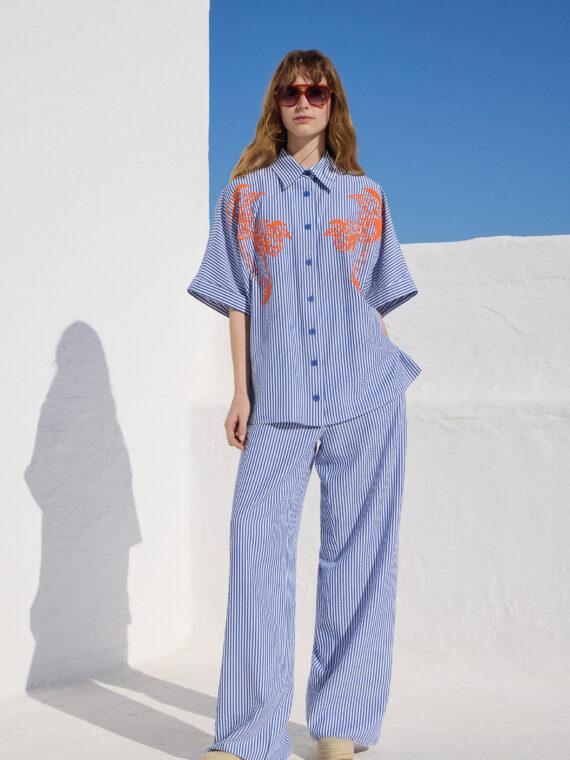 ‘MYLA’ STRIPED TROUSERS BY MAMOUSH