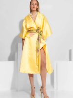 Παρκά από ταφτά με βολάν και πλαϊνό σκίσιμο BY C-THROU