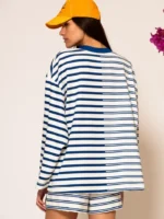 Ριγέ μπλούζα με τύπωμα λογότυπου BY LESS SONDER FEELING