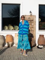Jays Cardigan (Blue & Turquoise Stripes) BY SOBOHEMIAN