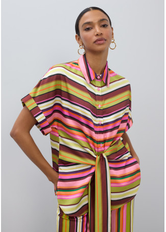 Ριγέ μπλούζα με ζώνη BY LOLA  CASADEMUNT