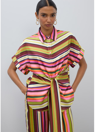 Ριγέ μπλούζα με ζώνη BY LOLA  CASADEMUNT