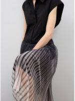 Φόρεμα με γιακά και πλισέ φούστα από τούλι BY LOLA CASADEMUNT