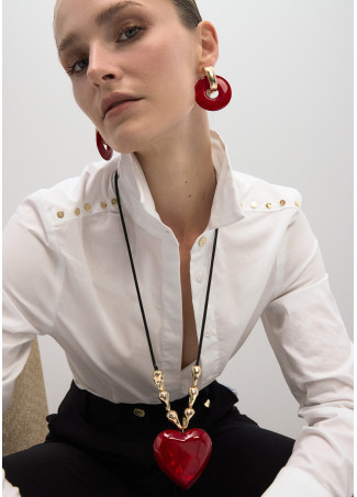 Μακρύ κολιέ μενταγιόν σε σχήμα καρδιάς BY LOLA CASADEMUNT