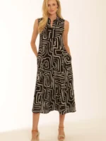 Μακρύ φόρεμα με γραφικά BY Pomodoro