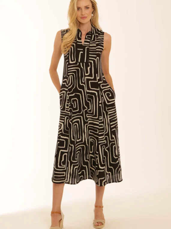 Μακρύ φόρεμα με γραφικά BY Pomodoro