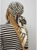 Σατέν Κασκόλ με Ριγέ και Λεοπάρ Τύπωμα BY LOLA CASADEMUNT