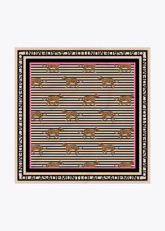 Σατέν Κασκόλ με Ριγέ και Λεοπάρ Τύπωμα BY LOLA CASADEMUNT