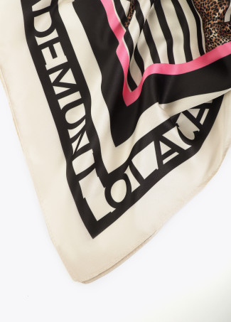 Σατέν Κασκόλ με Ριγέ και Λεοπάρ Τύπωμα BY LOLA CASADEMUNT