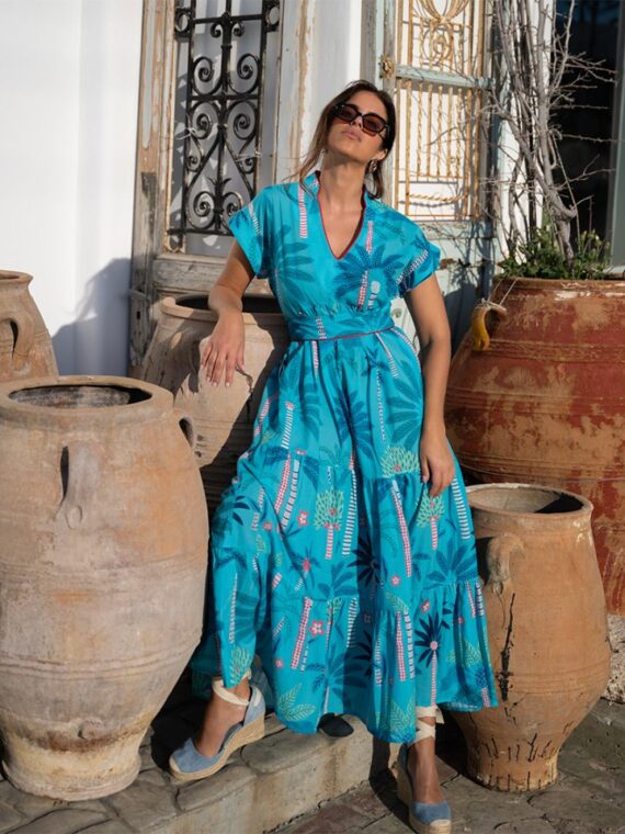 Evelyn Dress (Blue) by SOBOHEMIAN