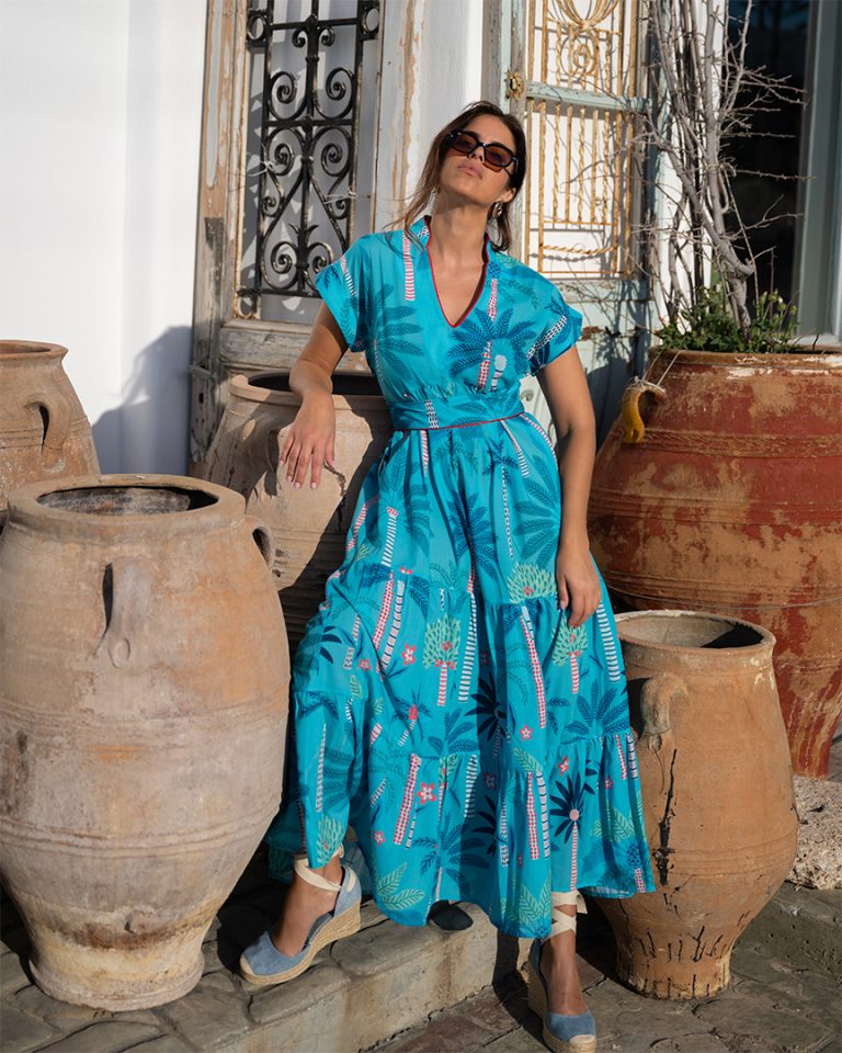 Evelyn Dress (Blue) by SOBOHEMIAN