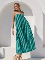 ΦΟΡΕΜΑ MELINA 'BLUE/GREEN STRIPES' BY MAMOUSH