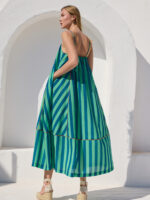 ΦΟΡΕΜΑ MELINA 'BLUE/GREEN STRIPES' BY MAMOUSH