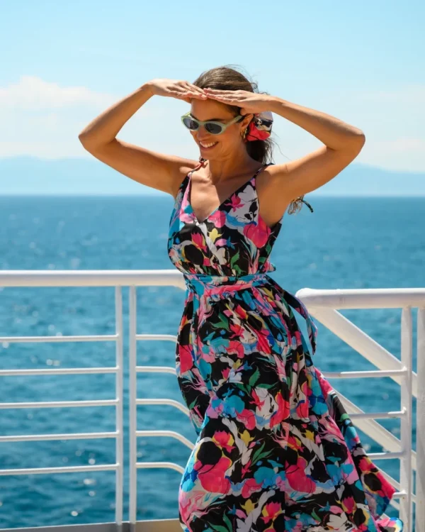 Zeta Dress (Black Abstract) BY SOBOHEMIAN