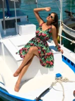 Tania Mini Dress (Black Hibiscus) BY SOBOHEMIAN