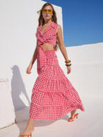 ‘ANNA’ CROP TOP (RED/CHECKERED) BY MAMOUSH