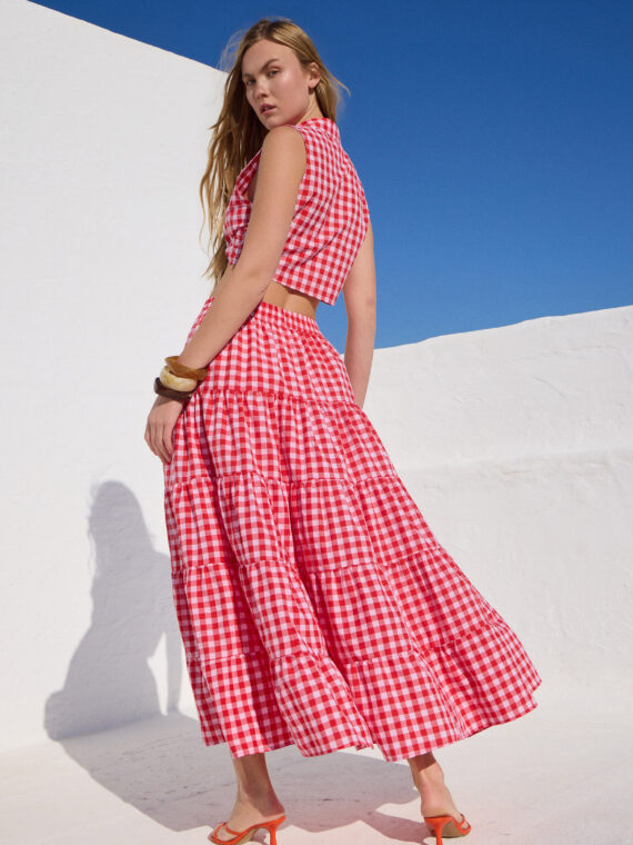 ‘ANNA’ CROP TOP (RED/CHECKERED) BY MAMOUSH