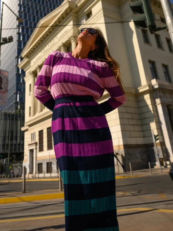 Gigi Dress (Multi Stripes) BY SOBOHEMIAN