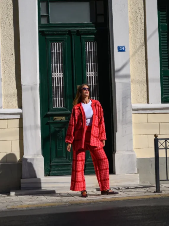 Iris Shirt (Red & Coral Pink) BY SOBOHEMIAN