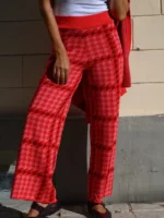 Iris Trousers (Red & Coral Pink) BY SOBOHEMIAN