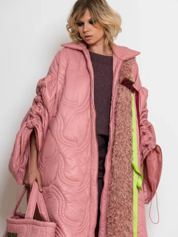 Oversized Quilted Pink Puffer Coat BY C-THROU
