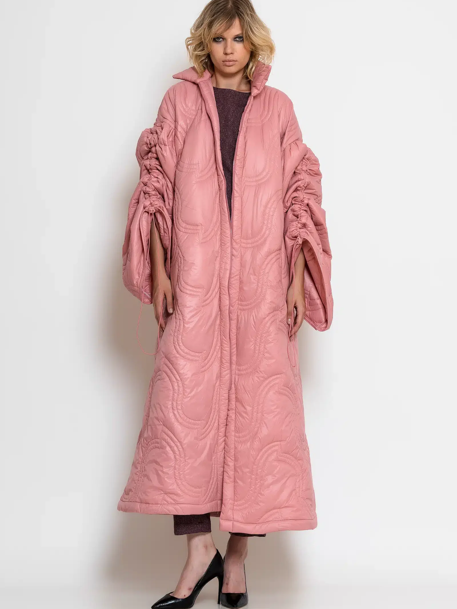 Oversized Quilted Pink Puffer Coat BY C-THROU