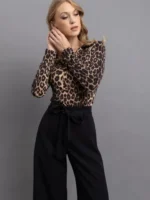 Λεοπάρ Κορμάκι-Μπλούζα με Κουμπάκια BY OPEN